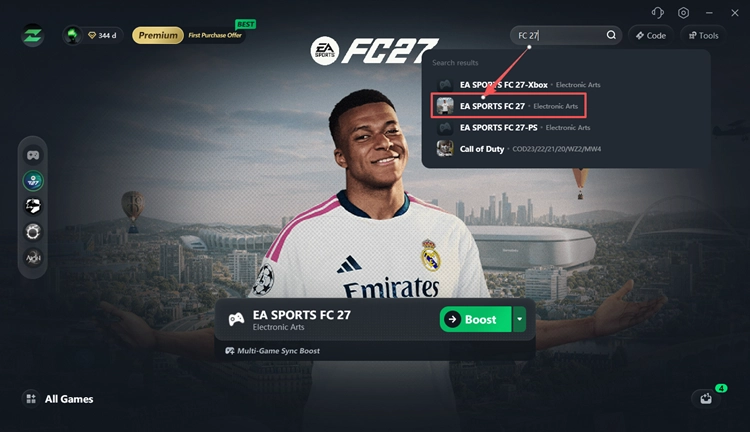 Найдите EA SPORTS FC 27 в LagZapper