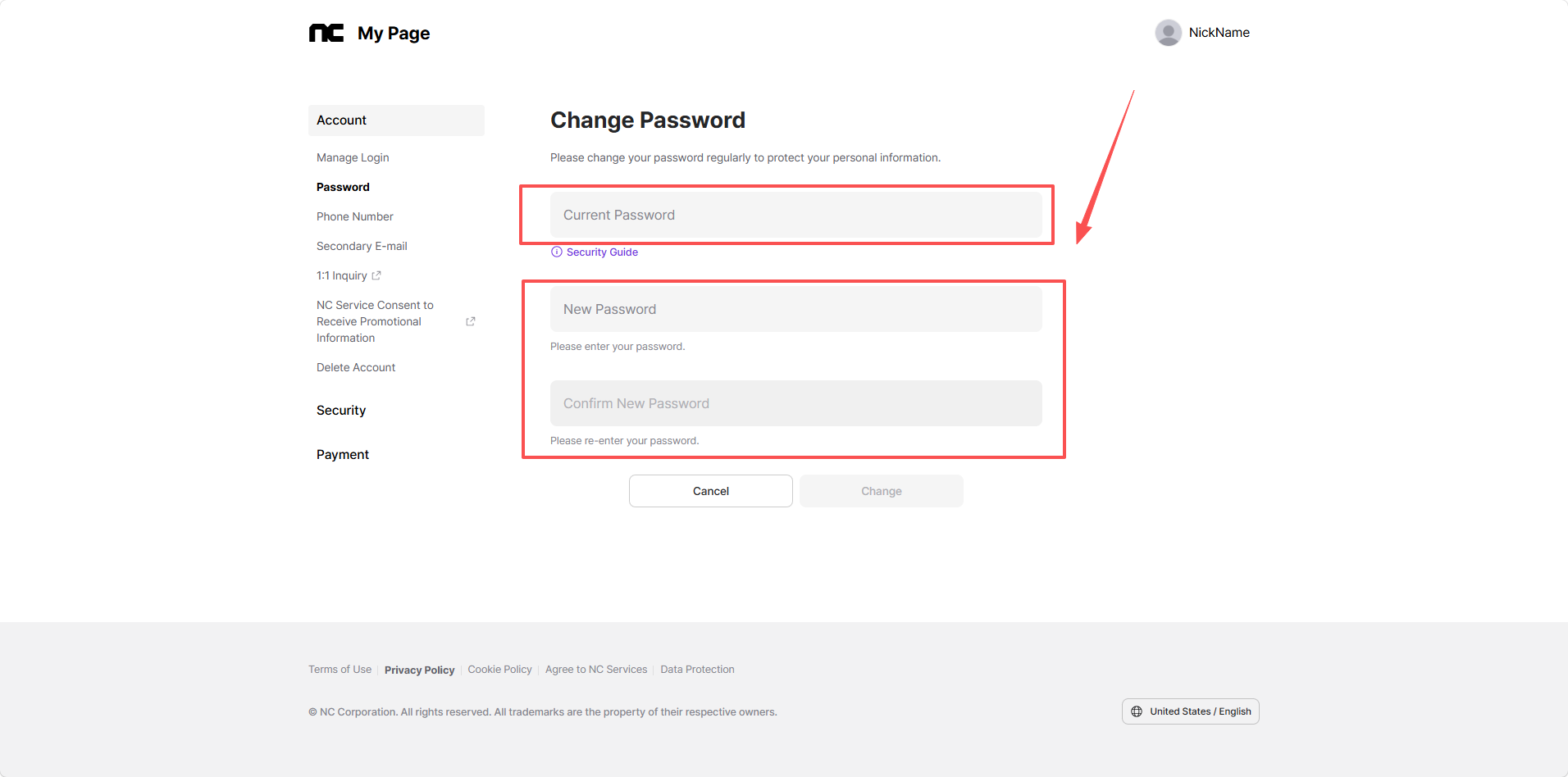 Change your password