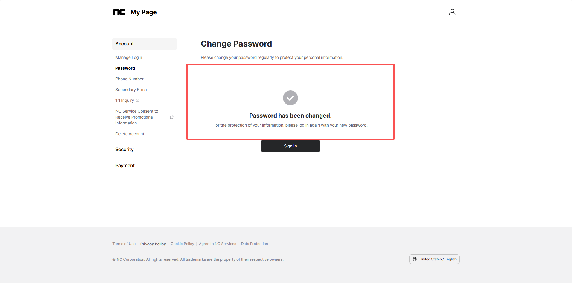 Change your password