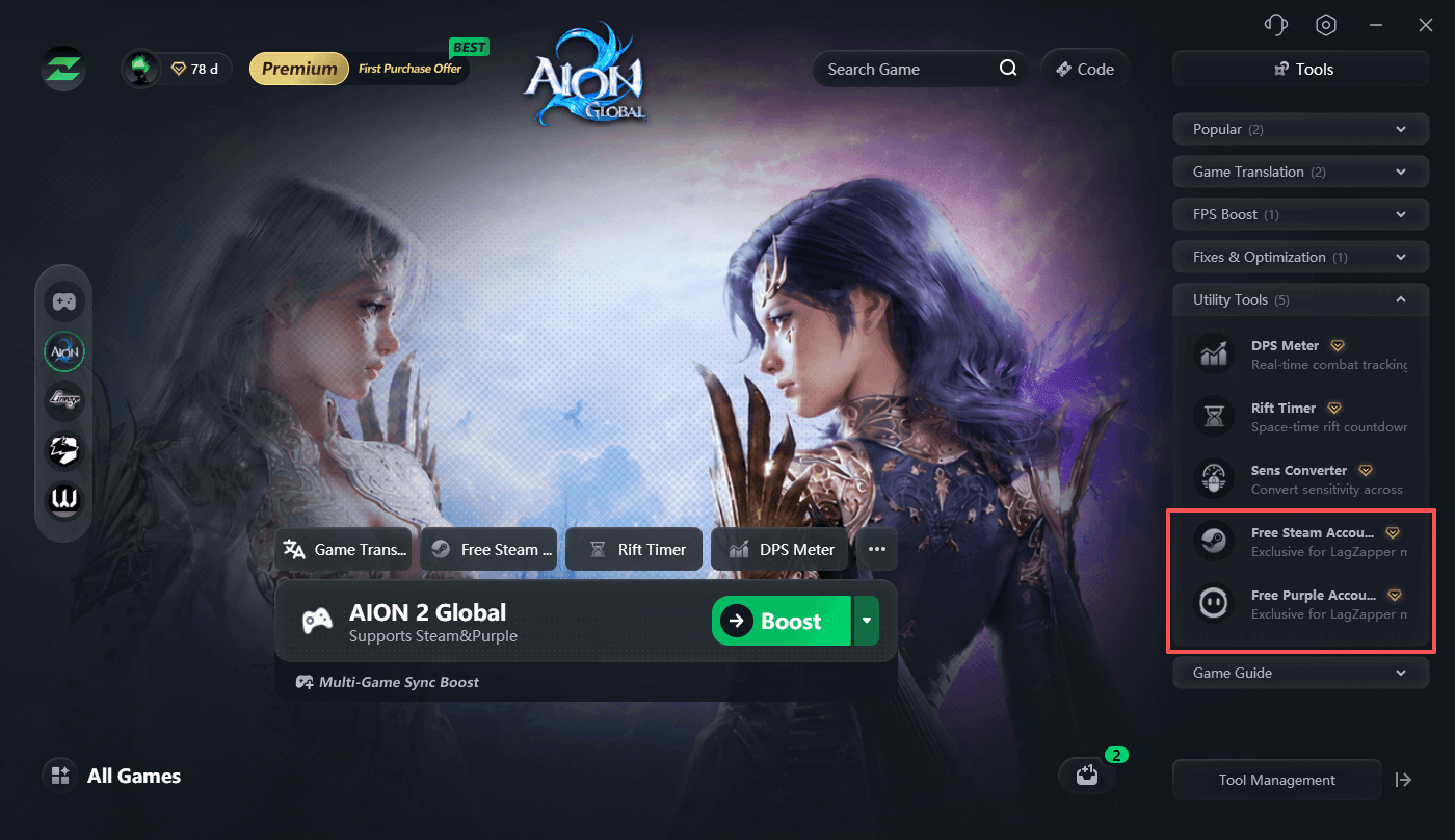Figure 3 Select Free Steam Account or Free Purple Account