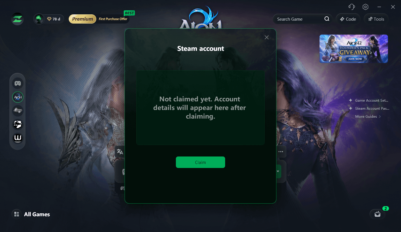 Рисунок 4 Аккаунт Steam до получения — английский интерфейс