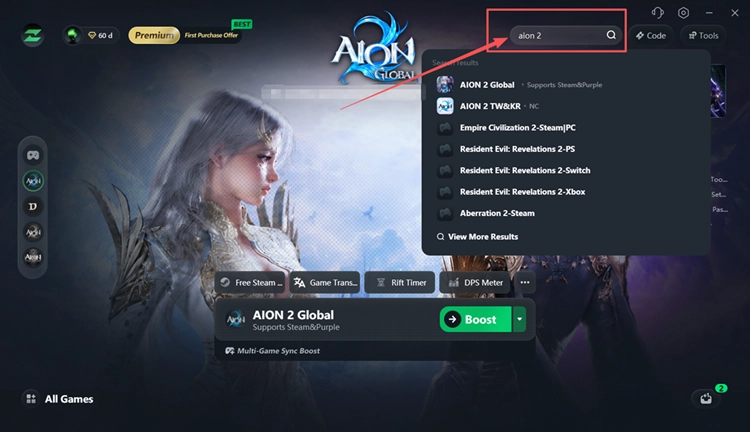 In LagZapper nach AION 2 suchen