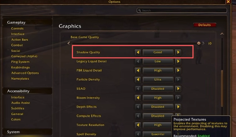 Lower your shadow quality setting
