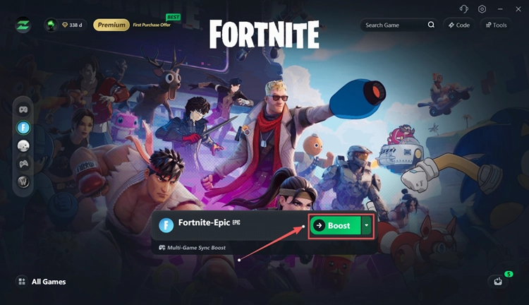 Boost Fortnite with LagZapper to lower ping