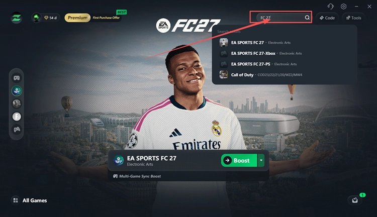 In LagZapper nach FC 27 suchen