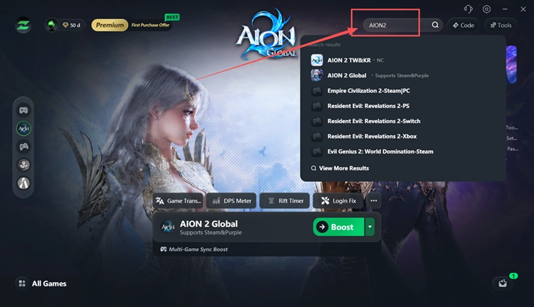 In LagZapper nach AION 2 suchen