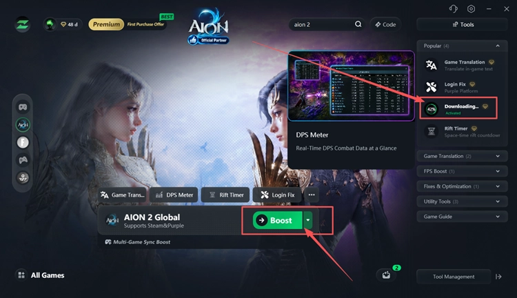 Activer DPS Meter pour AION 2 dans LagZapper