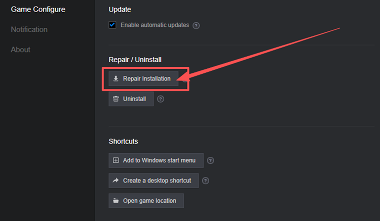 Installation von MapleStory Classic World im Nexon Launcher reparieren