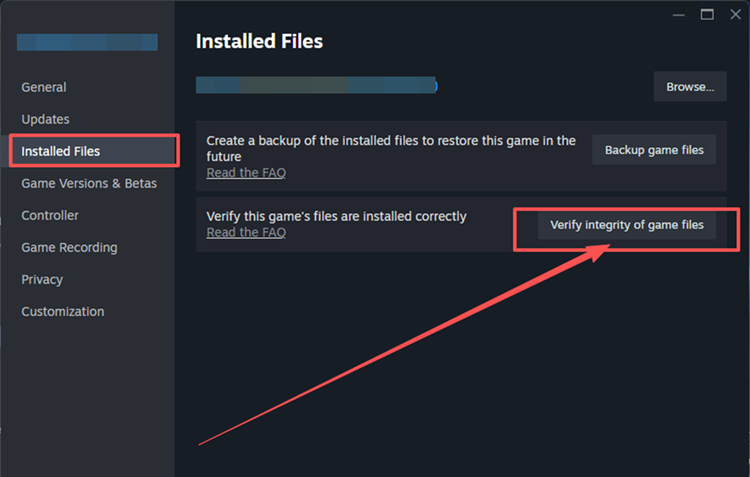 Überprüfen Sie die MapleStory-Spieldateien über die auf Steam installierten Dateien.