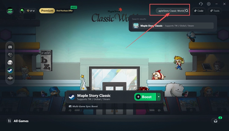 In LagZapper nach MapleStory Classic World suchen